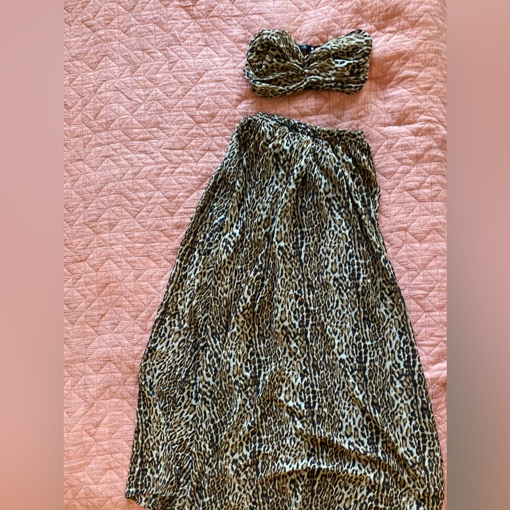 Fashion Nova two piece maxi skirt and tube top in size medium